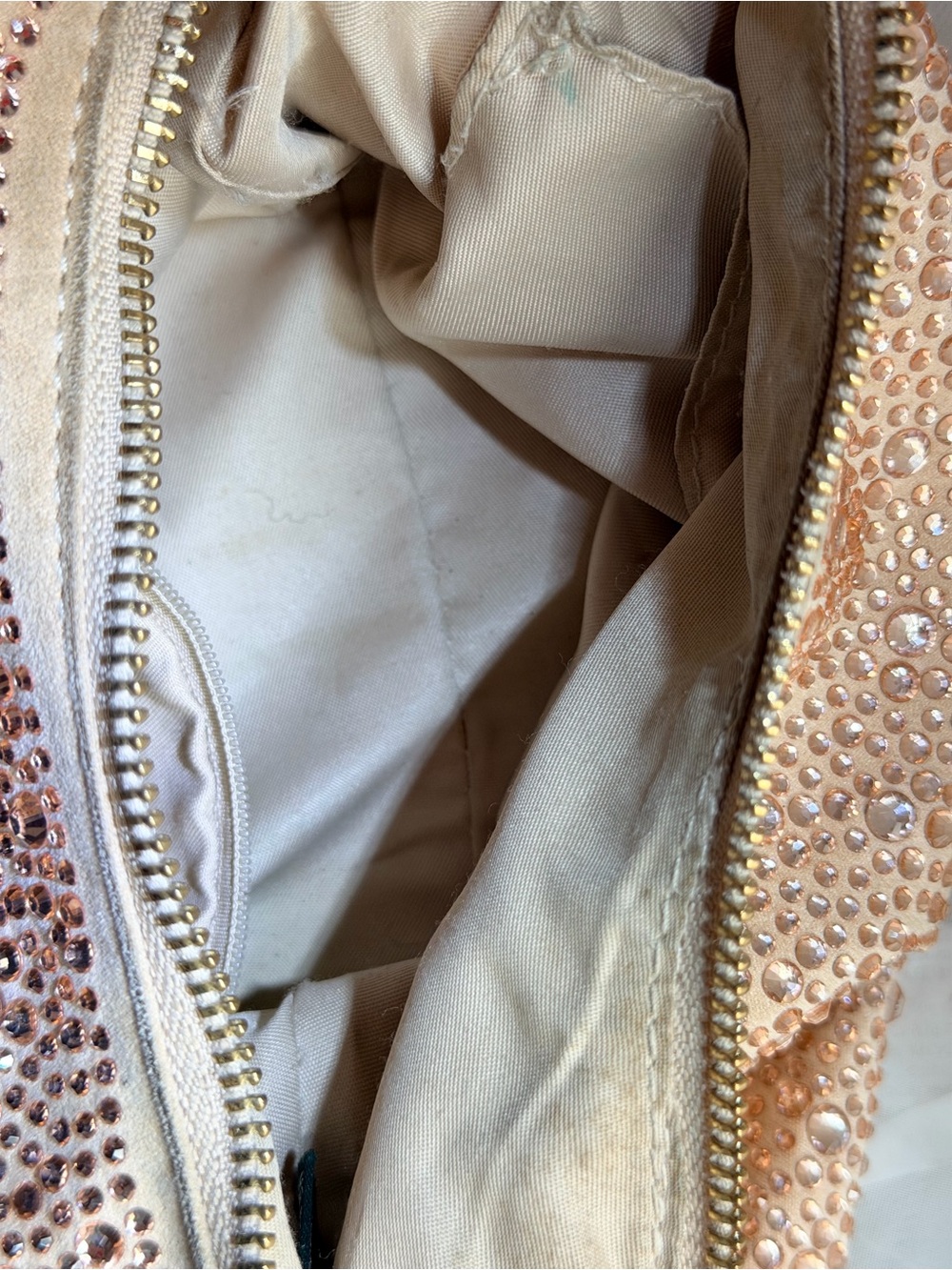 Sparkling Rose Gold Hobo Bag with Gold Chain - Picture 12 of 15